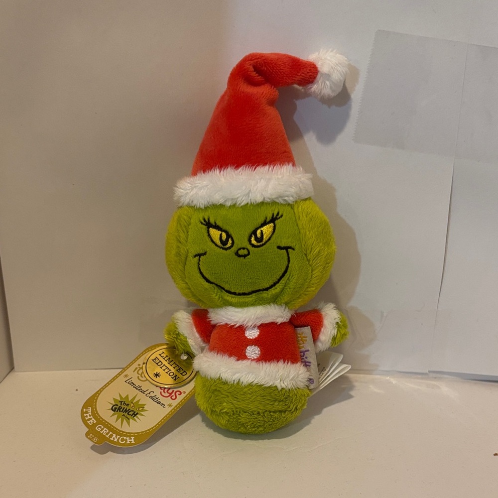 Dr. Seuss Grinch Plush with Red Santa Outfit